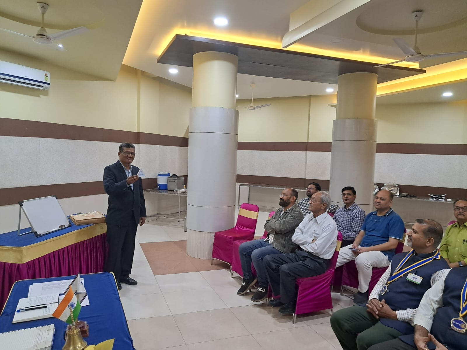 Addressing Rotary Club.